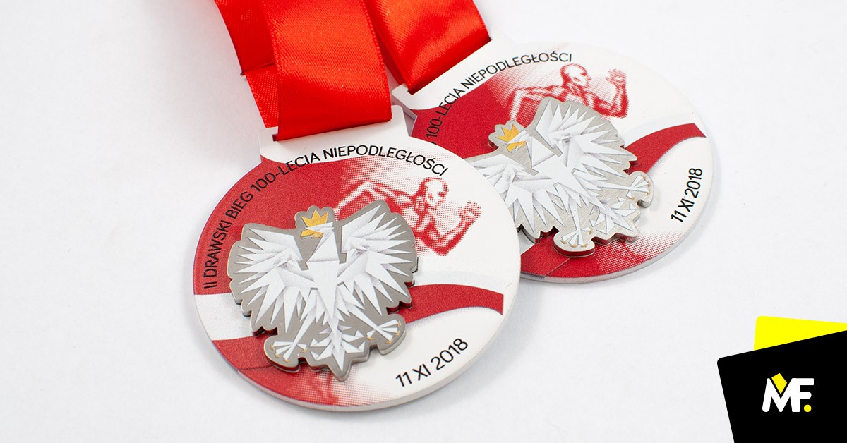 Medal Bieg Niepodległości 2017 Warszawa Medal na II Drawski Bieg z okazji 100-lecia Niepodległości - socialhub